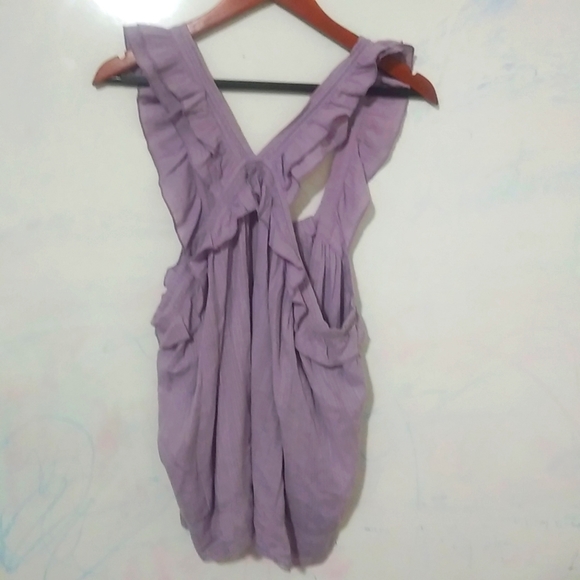 Melrose and Market Tops - Melrose and Market XL Sleeveless Ruffle Frill Top Plus in Lavender